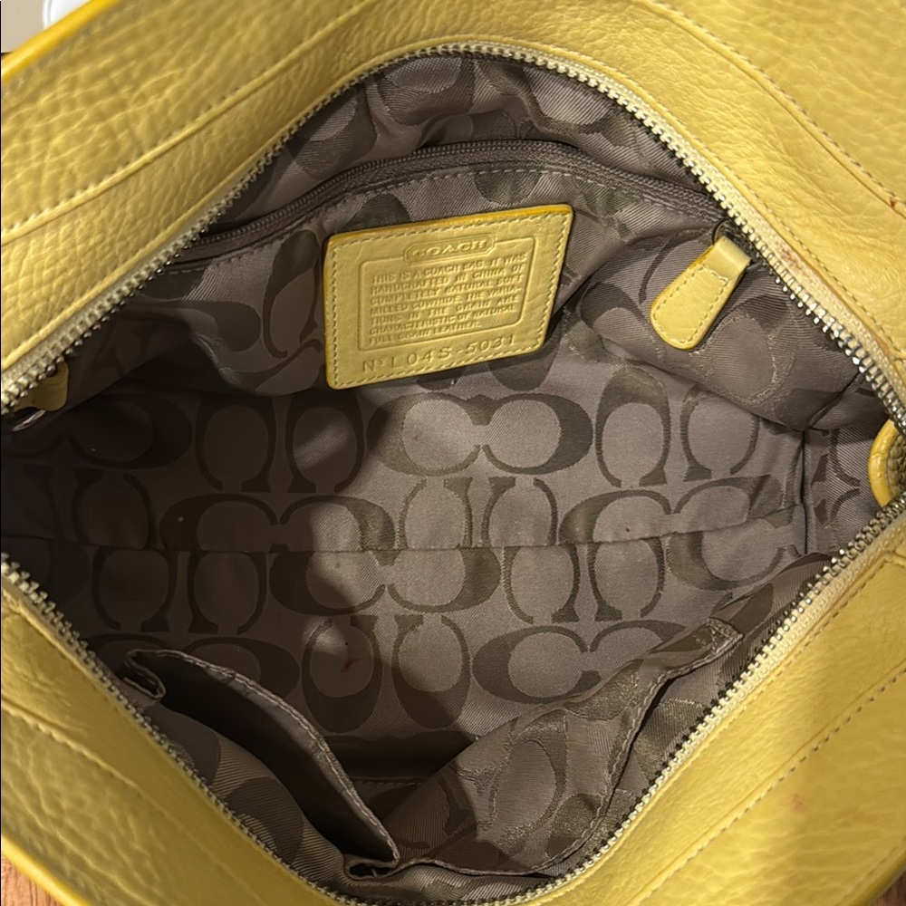 Authentic Coach Yellow Leather Satchel with Silver Hardware - Picture 4 of 6